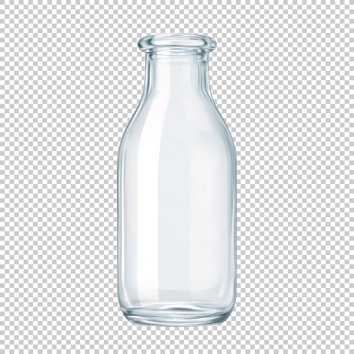 Clear Milk Bottle With Wide Neck And Rounded Glass 0 H transparent PNG