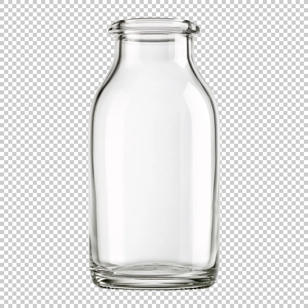 Clear Milk Bottle With Wide Neck And Rounded Glass 3 H transparent PNG