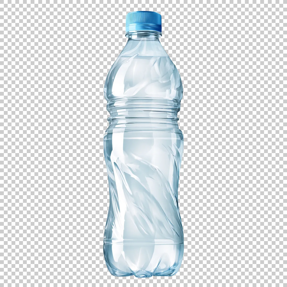 Clear Plastic Water Bottle With Blue Cap Full Bott 0 H transparent PNG