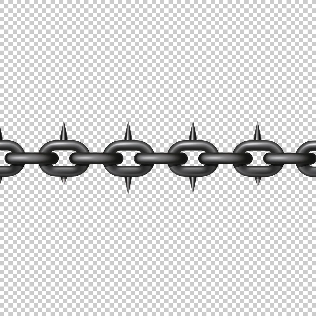 Black Chain With Sharp Metal Spikes Attached Betwee 1 H transparent PNG