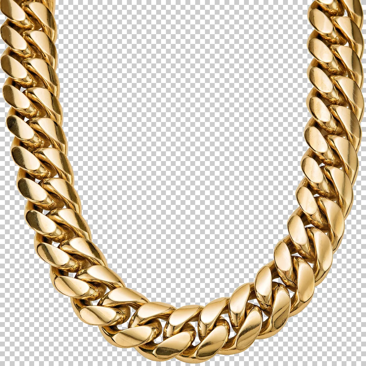 Chunky Gold Cuban Link Chain Thick Interlocking Pol 0 H transparent PNG