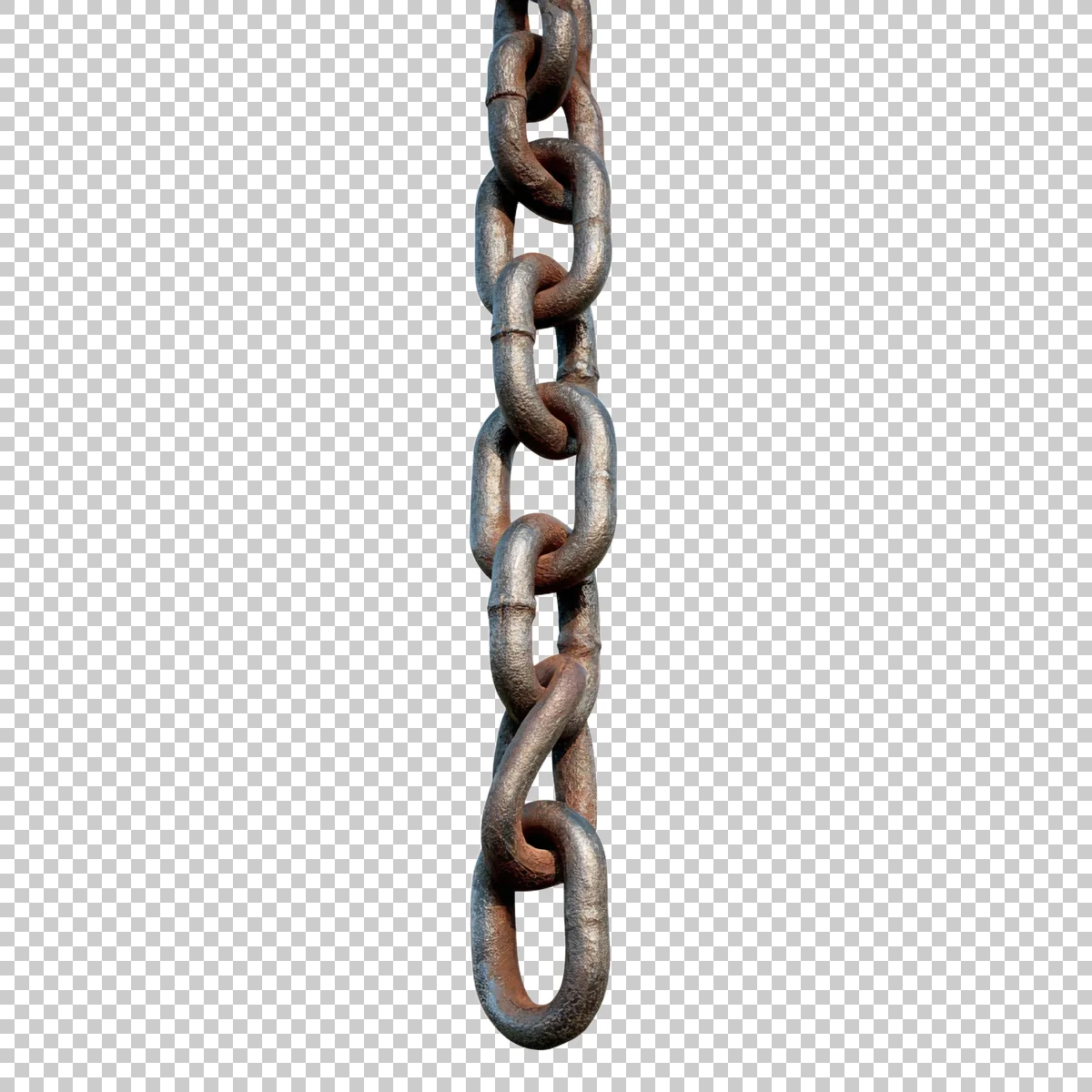 Vertical Industrial Iron Chain With Large Weathered 0 H transparent PNG
