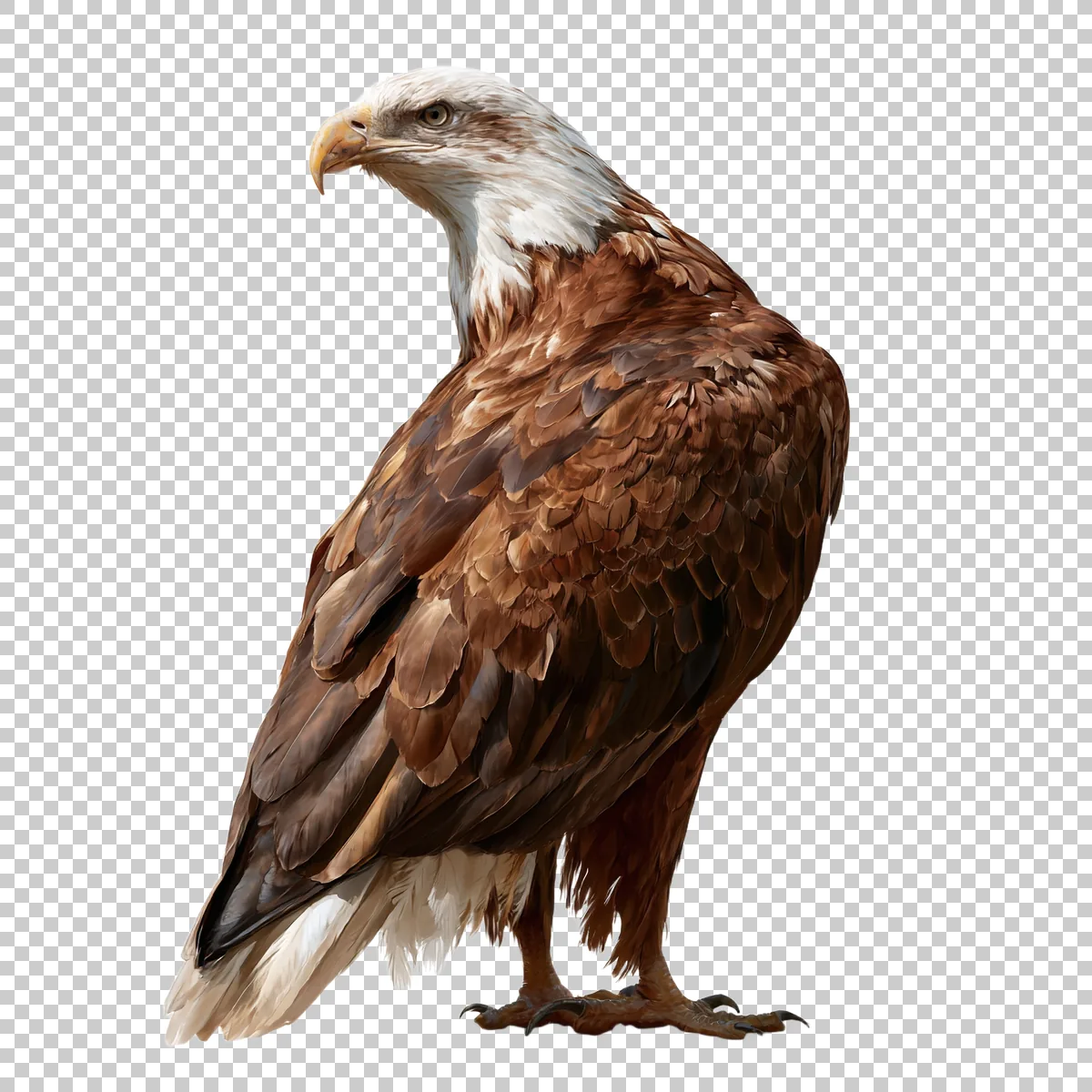Bald Eagle Standing Upright In Side Profile With S 1 H transparent PNG