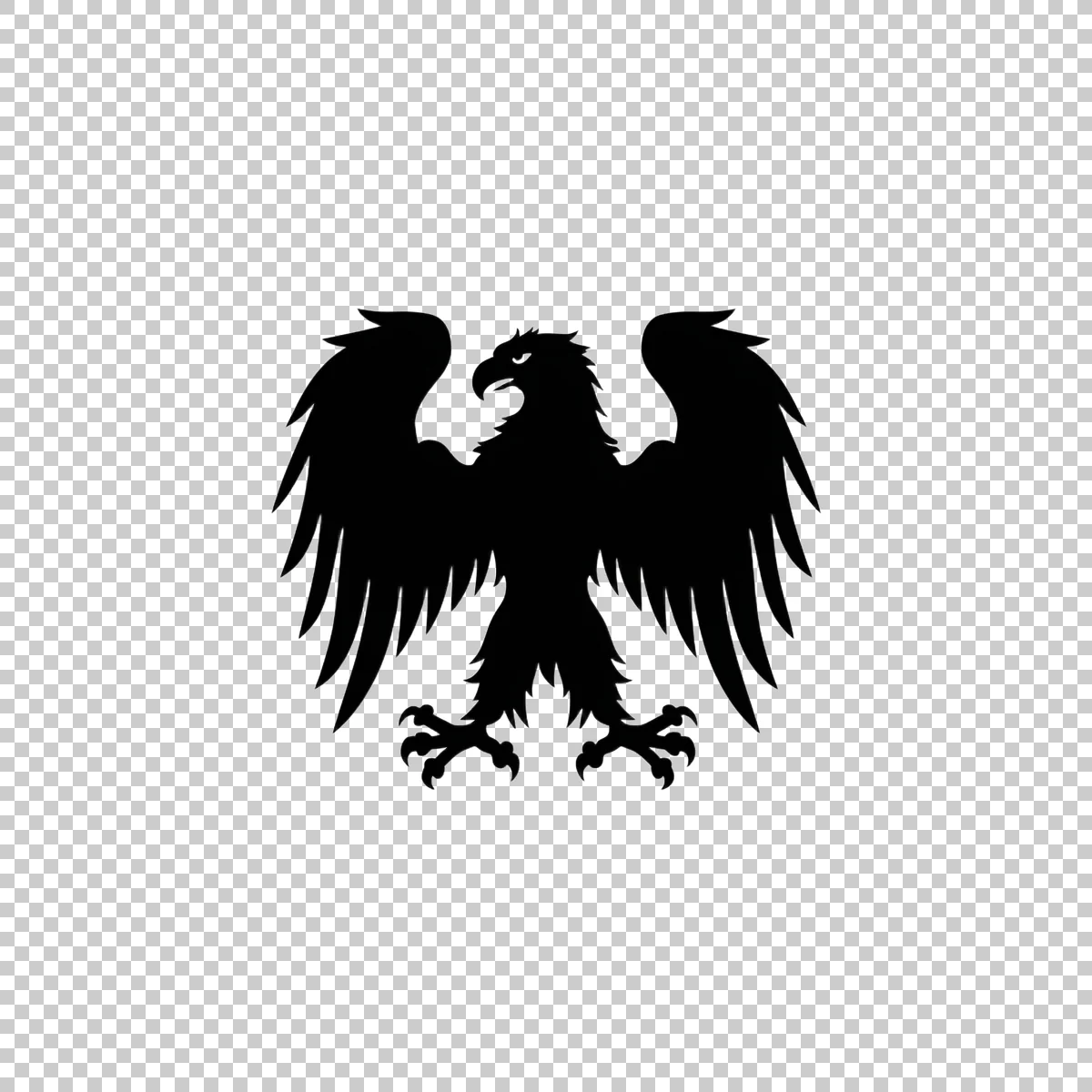 Black Eagle Silhouette With Wings Fully Spread And 2 H transparent PNG