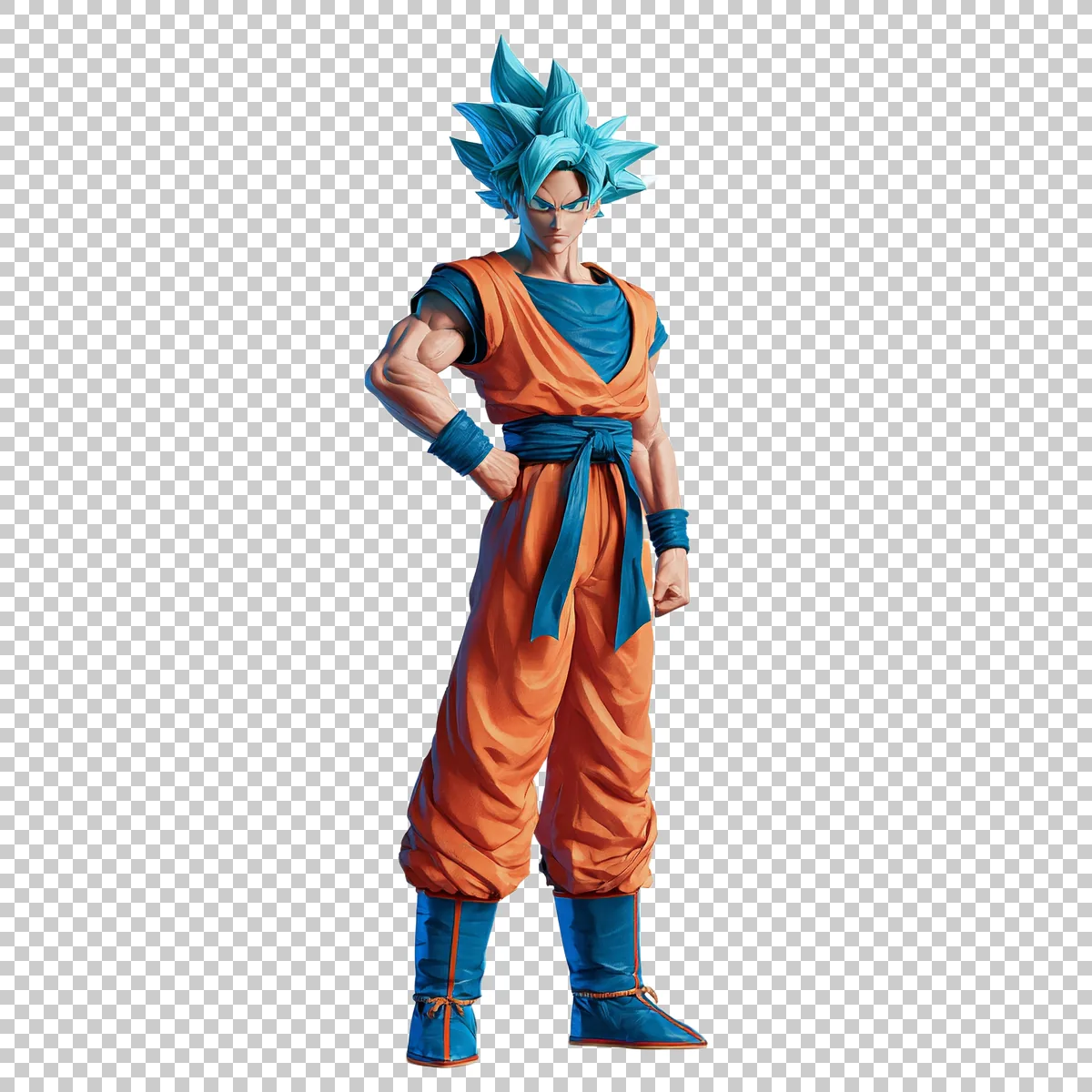 Goku Super Saiyan Blue With Bright Cyan Spiky Hair C 0 H transparent PNG