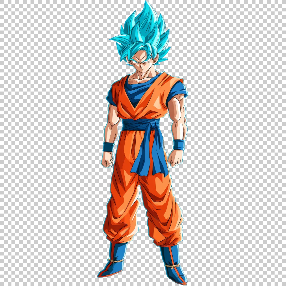 Goku Super Saiyan Blue With Bright Cyan Spiky Hair C 2 H transparent PNG