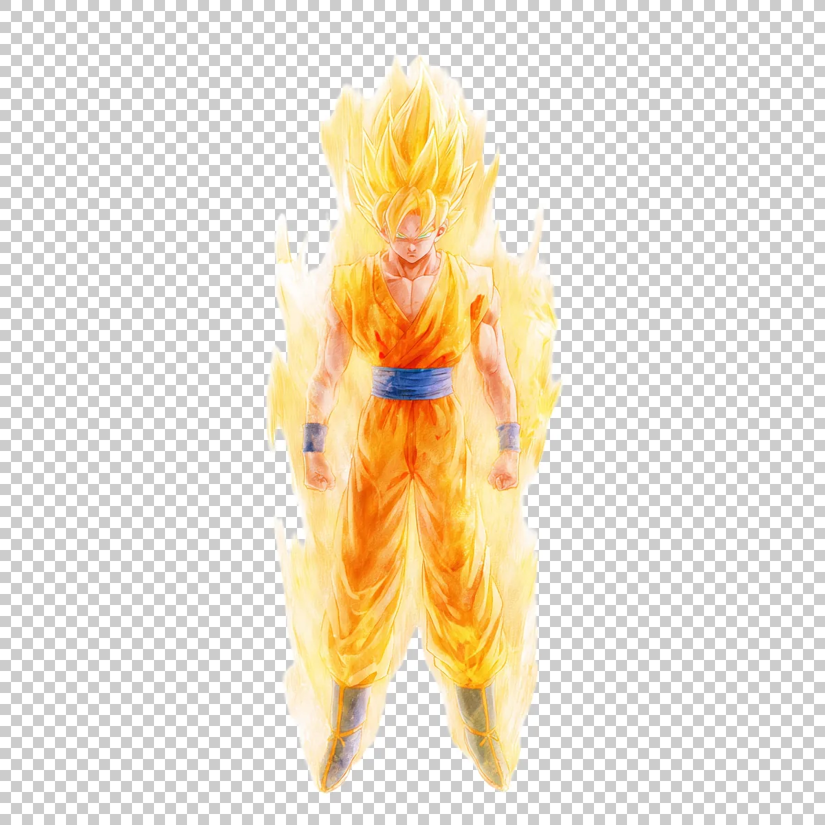 Goku Super Saiyan With Golden Spiky Hair And Intense 2 H transparent PNG