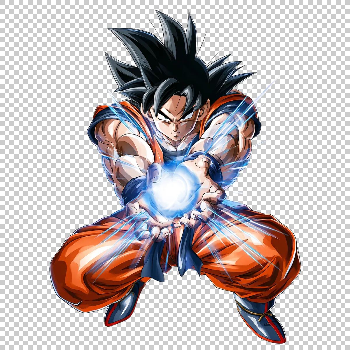Goku Preparing A Kamehameha Energy Attack With Both 0 H transparent PNG