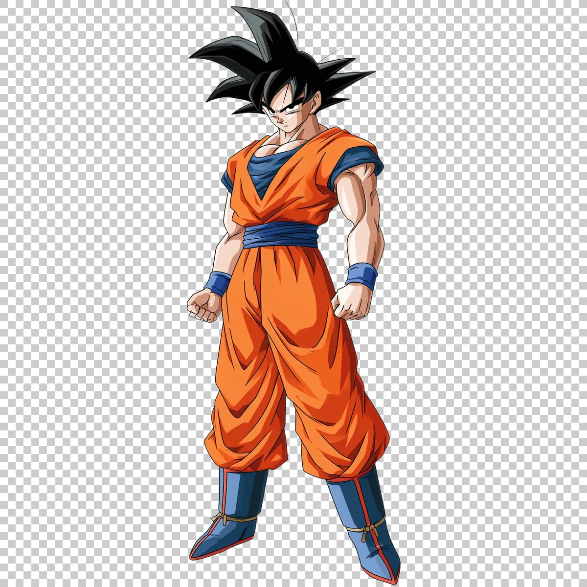 Goku Standing In Classic Fighting Stance Wearing Ora 1 H transparent PNG