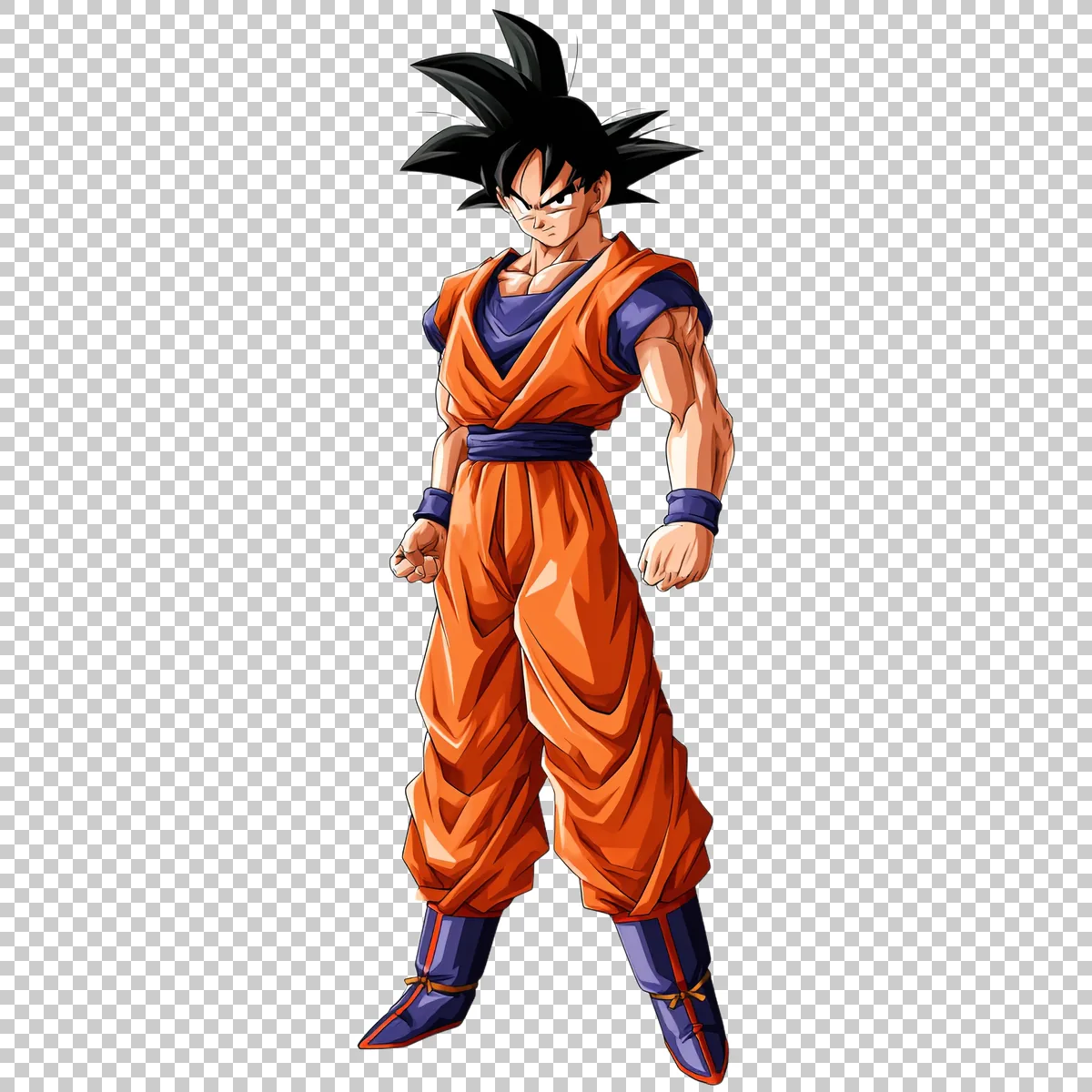 Goku Standing In Classic Fighting Stance Wearing Ora 2 H transparent PNG