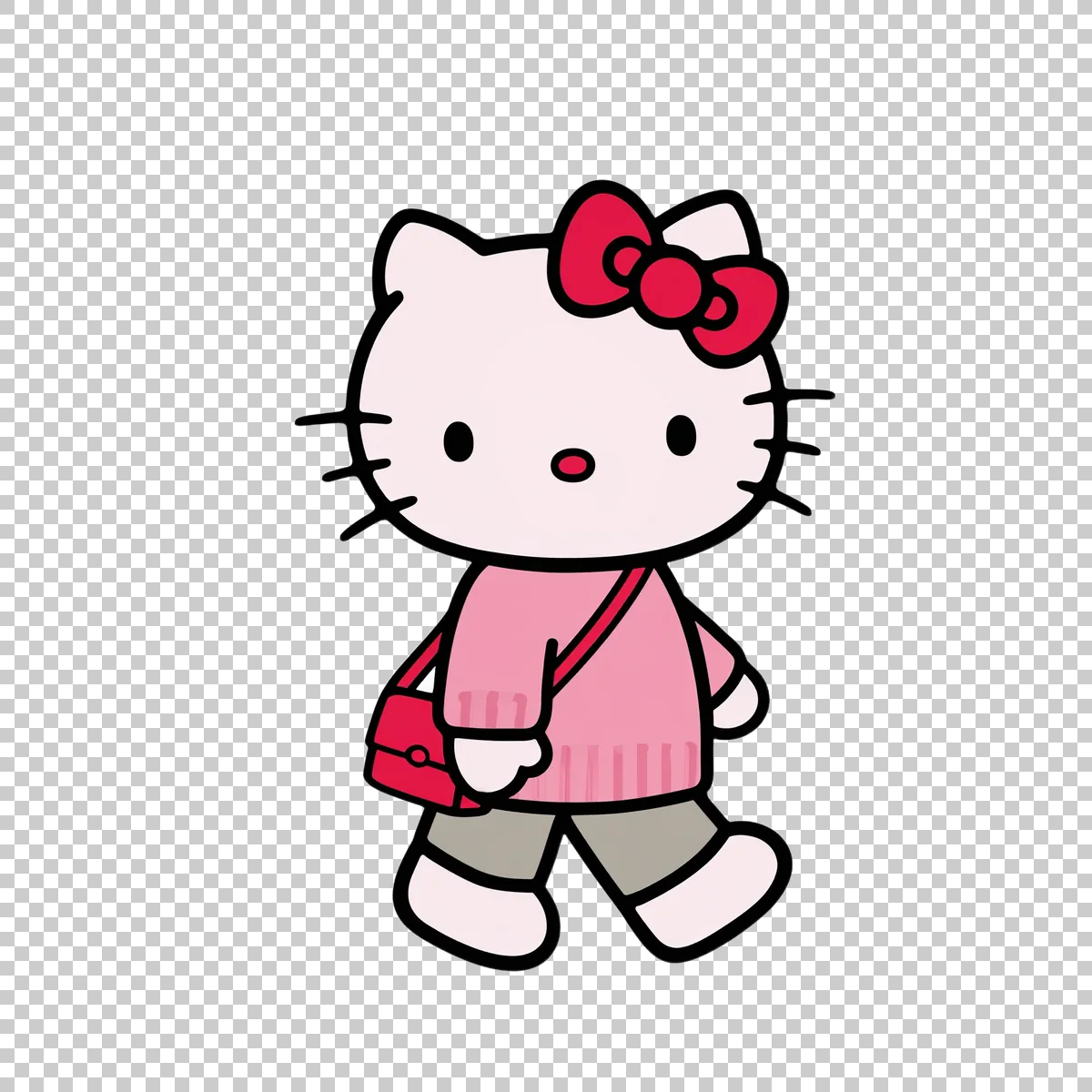 Hello Kitty Wearing A Cozy Pink Sweater And S 2 H transparent PNG