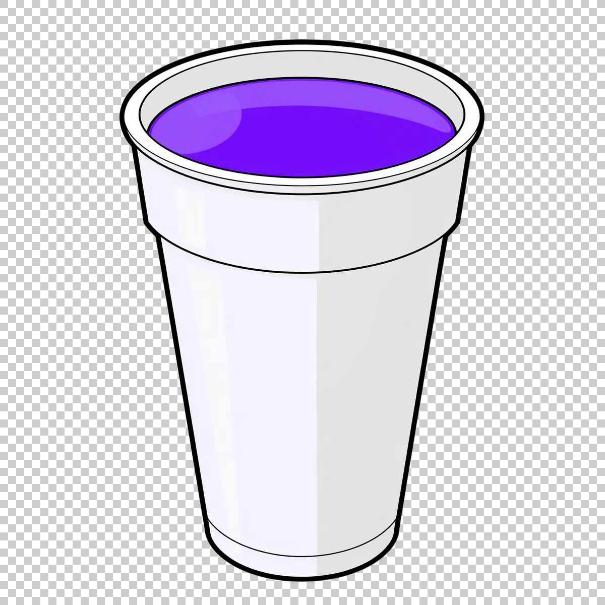 Cartoon White Styrofoam Double Cup With Purple D 0 H transparent PNG