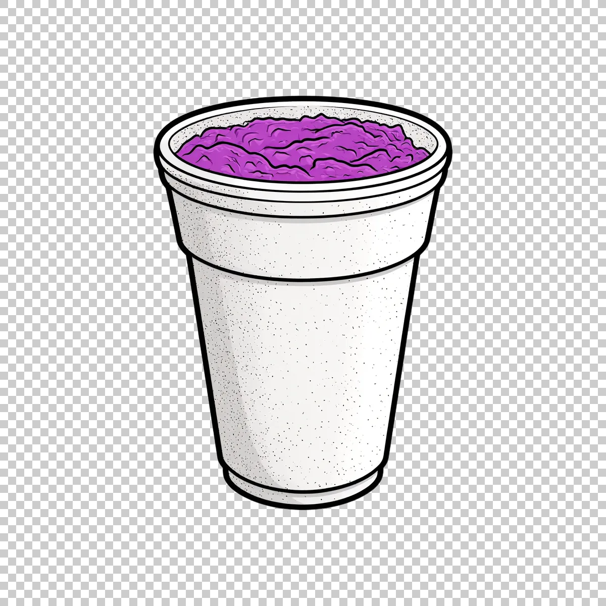 Cartoon White Styrofoam Double Cup With Purple D 1 H transparent PNG