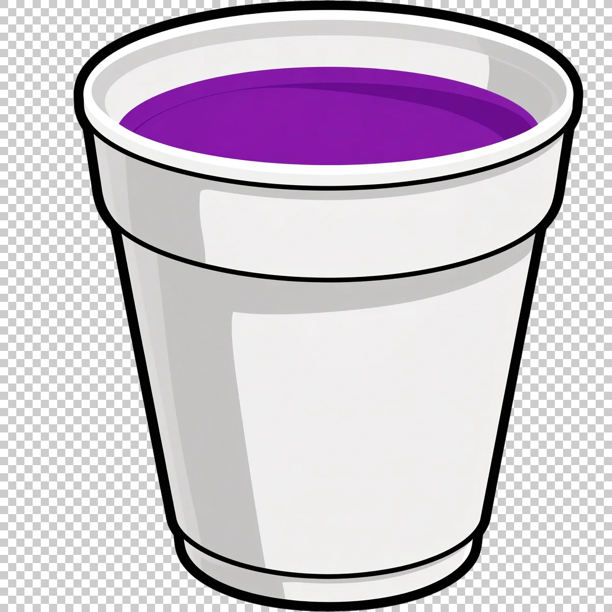 Cartoon White Styrofoam Double Cup With Purple D 2 H transparent PNG