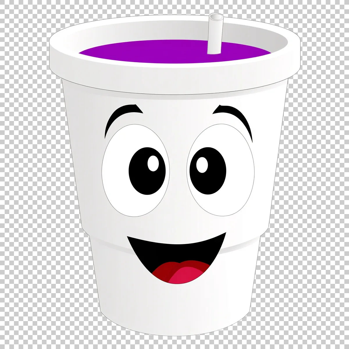 Cute Stylized Double Cup Character With Purple D 1 H transparent PNG