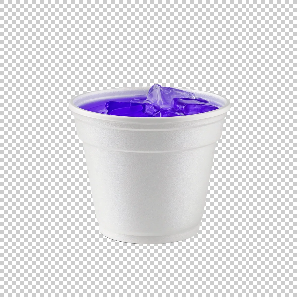 Realistic White Foam Cup Filled With Purple Beve 1 H transparent PNG