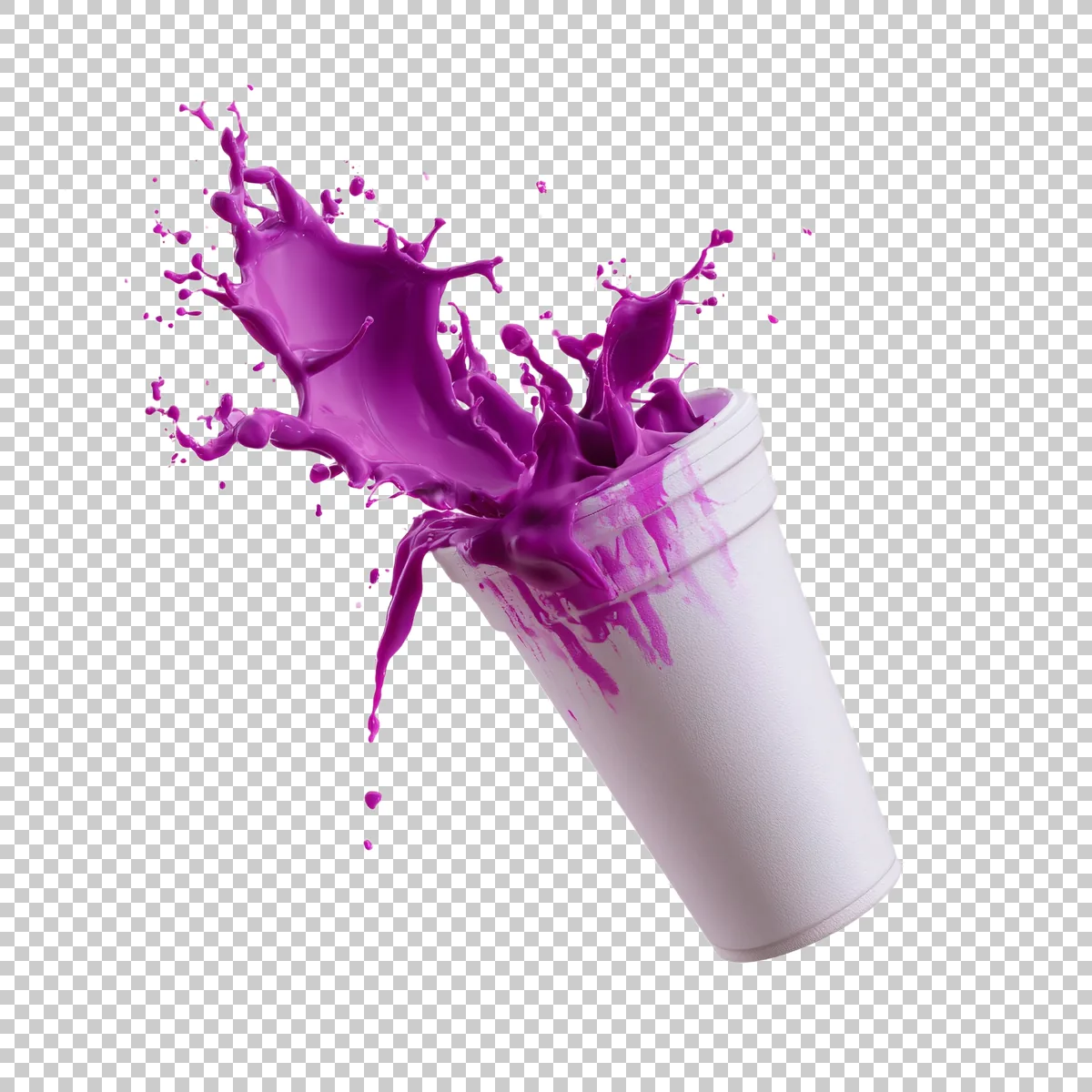 Tilted Styrofoam Cup Spilling Purple Drink Bold 1 H transparent PNG