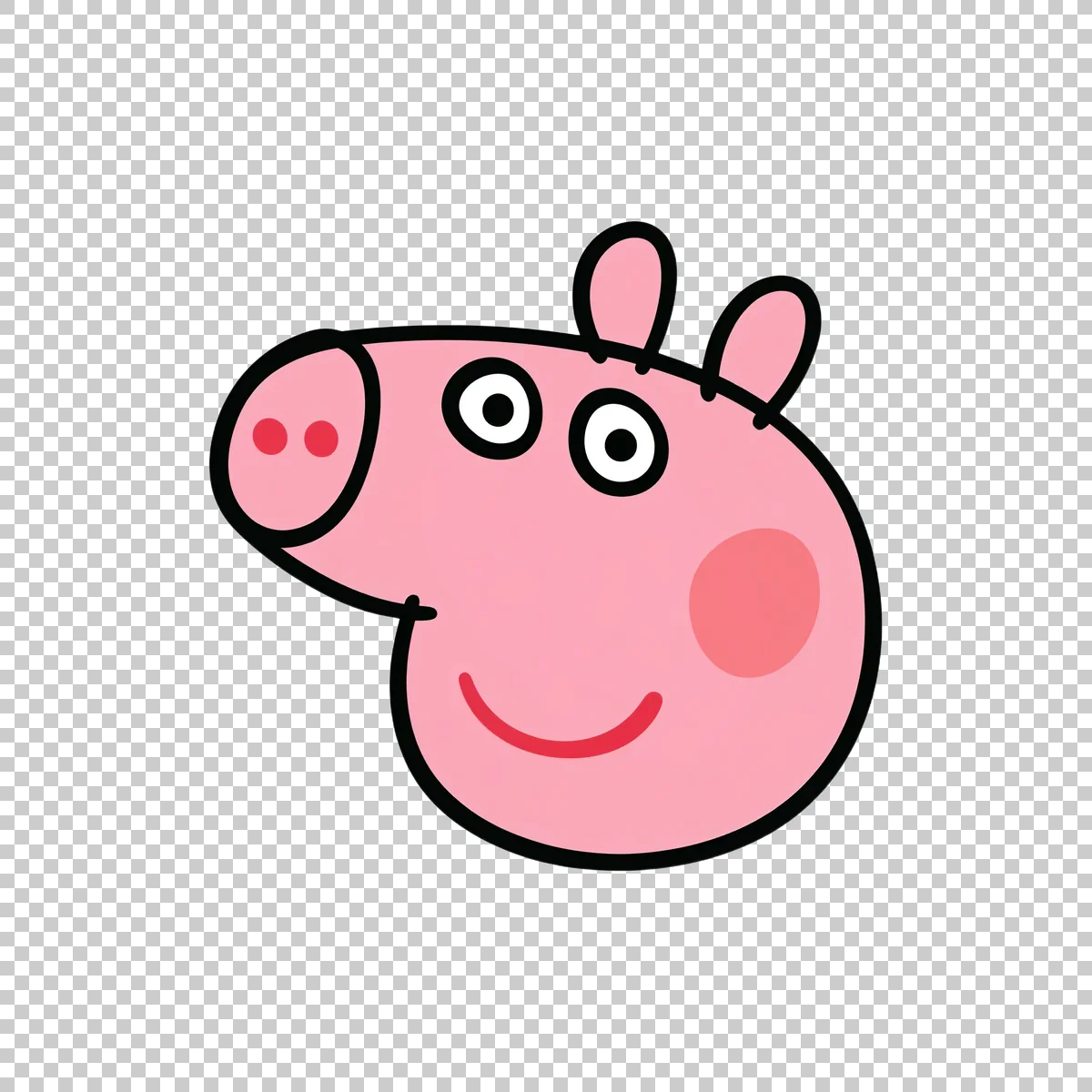 Peppa Pig Face Icon With Classic Pink Snout Rou 2 H transparent PNG