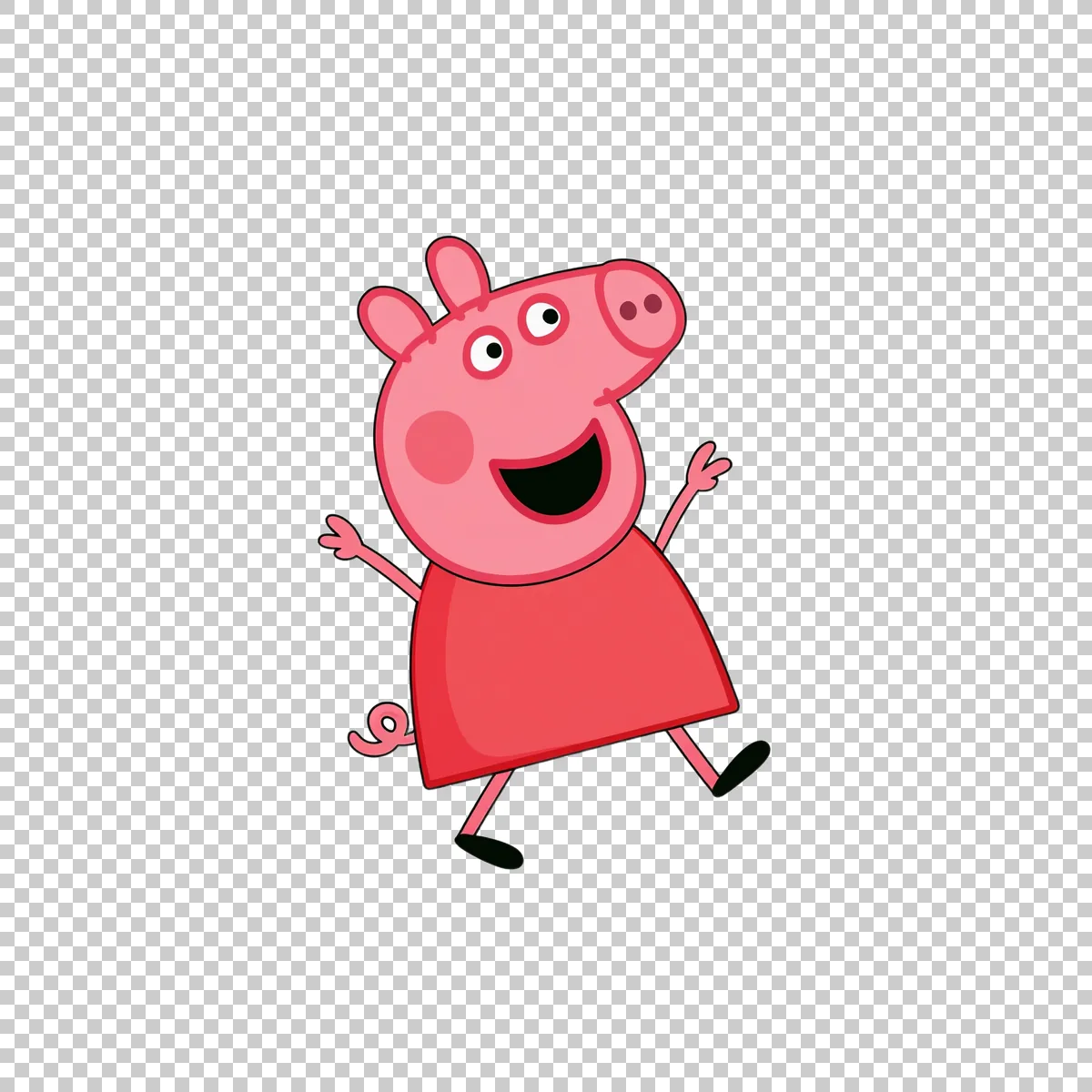 Peppa Pig Jumping Happily With Both Arms Raised 3 H transparent PNG