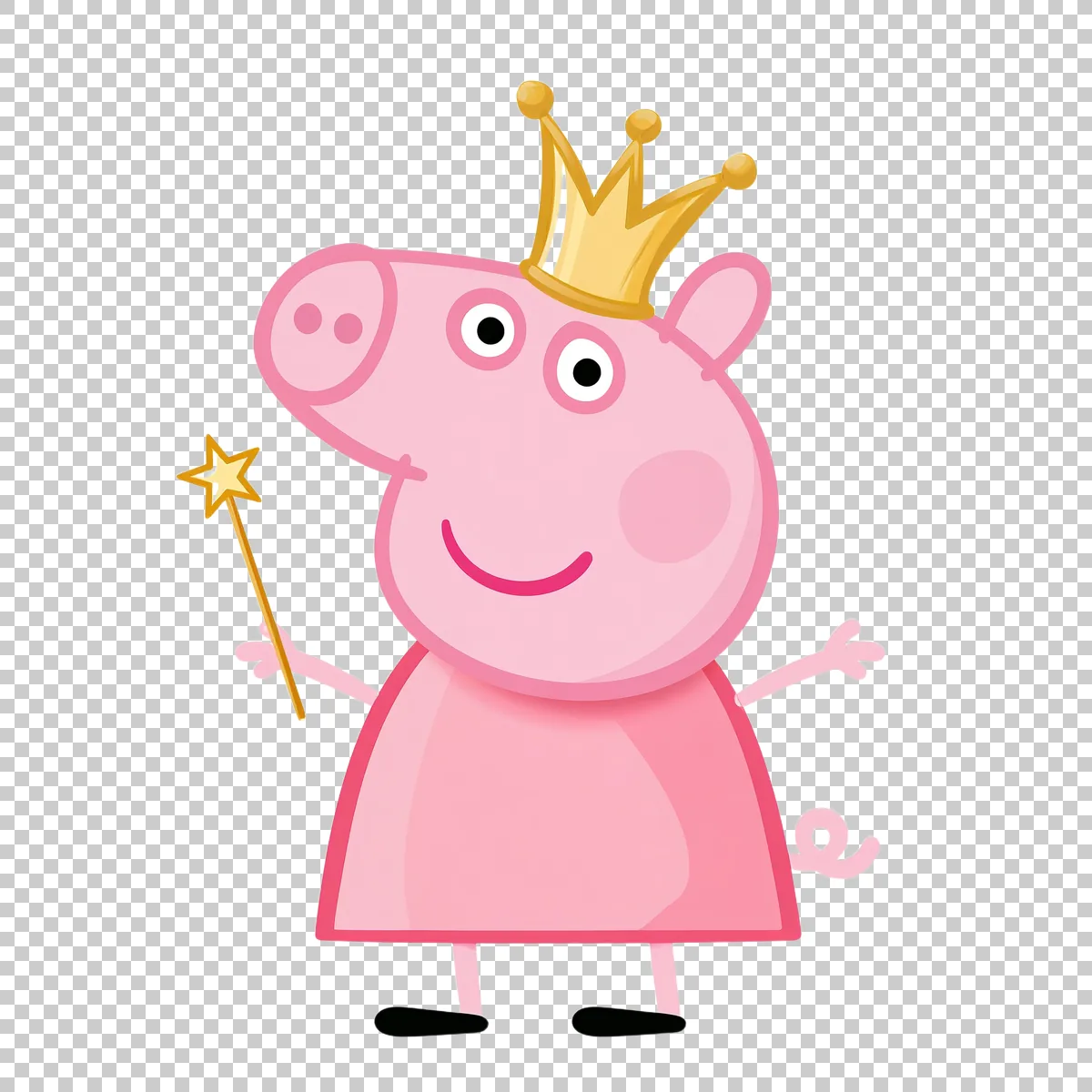 Peppa Pig Wearing A Golden Crown And Holding A 2 H transparent PNG