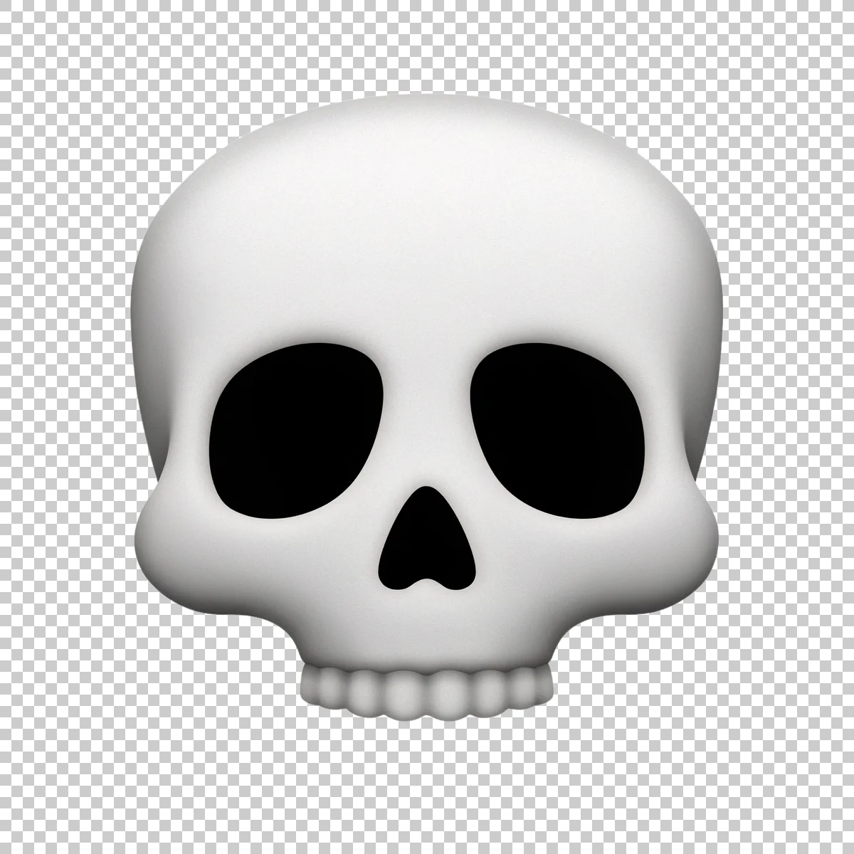 Classic White Skull Emoji With Oversized Roun 1 H transparent PNG