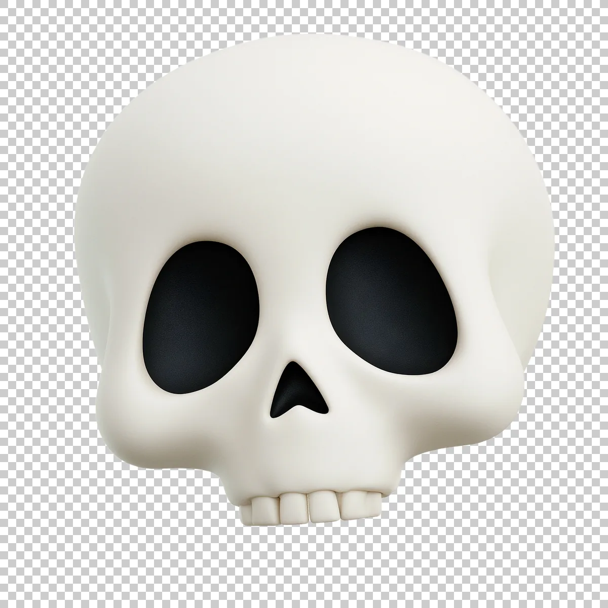 Classic White Skull Emoji With Oversized Roun 2 H transparent PNG