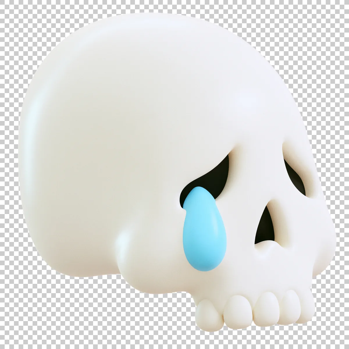 Crying Skull Emoji With One Large Blue Tear B 0 H transparent PNG